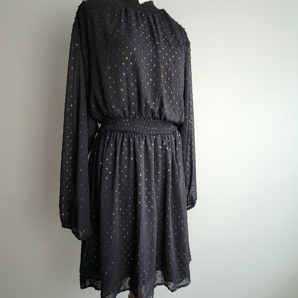 Torrid Mini Clup Dot Blouson Long Sleeve Dress SZ 2 - Picture 2 of 16